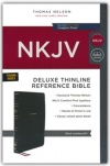 NKJV Thinline Deluxe Reference Bible, Comfort Print, Leathersoft Black Thumb indexed